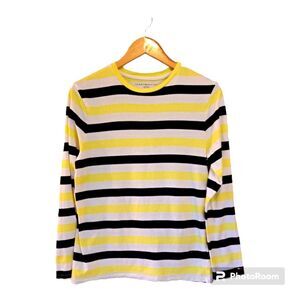 TOMMY HILFIGER COASTAL GRANDMA STRIPPED CREW NECKLINE LONG SLEEVE TOP SZ S/P